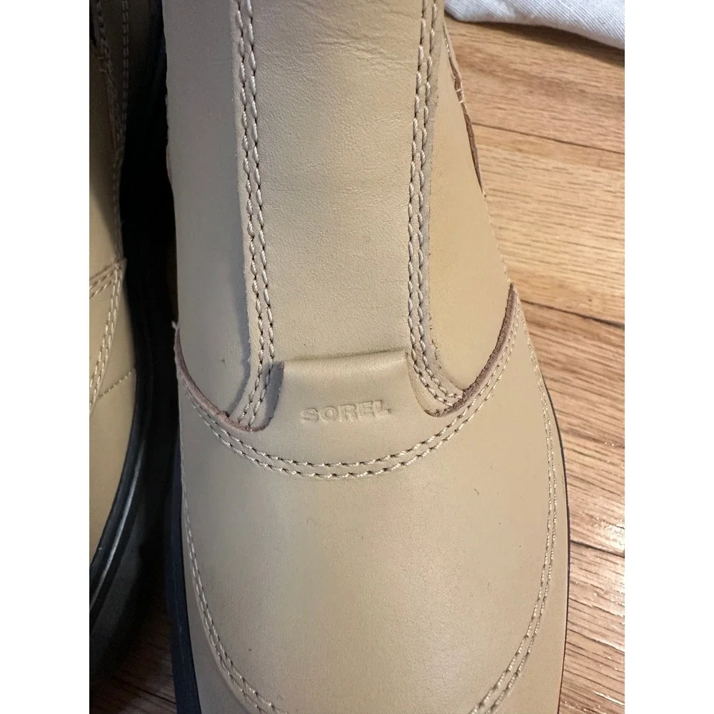 Sorel Brex Boot Chelsea Tan Black Waterproof Platform Ankle Boots Womens 8